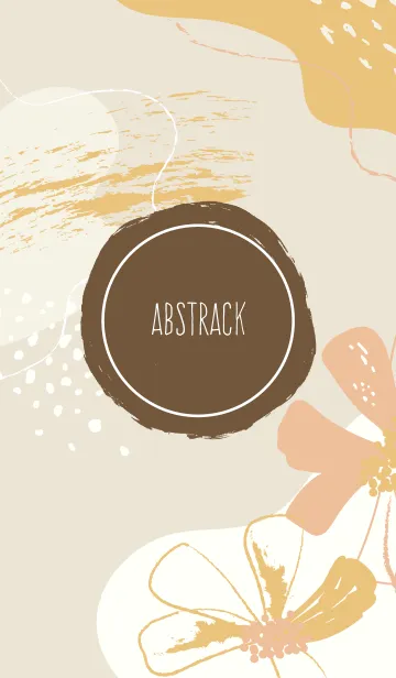 [LINE着せ替え] Abstrack Painted Flower (Brown)の画像1