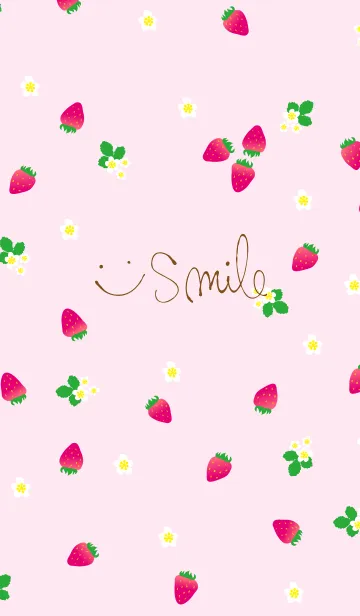 [LINE着せ替え] スマイル苺ピンク色30の画像1