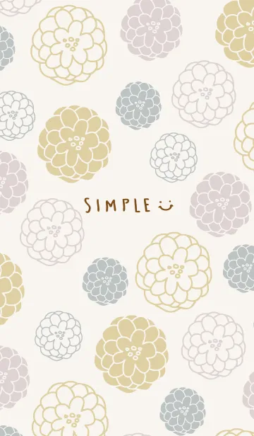 [LINE着せ替え] 手書きのお花 黄色とベージュ2の画像1