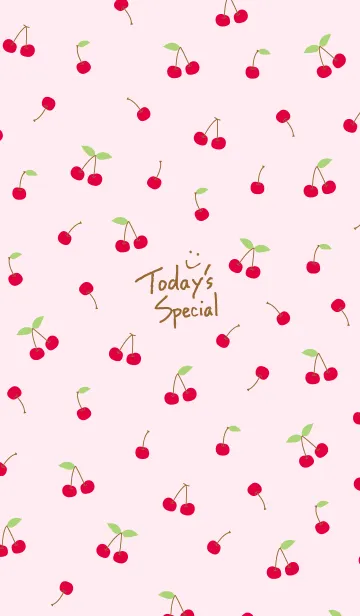 [LINE着せ替え] さくらんぼ スマイル ピンクの画像1