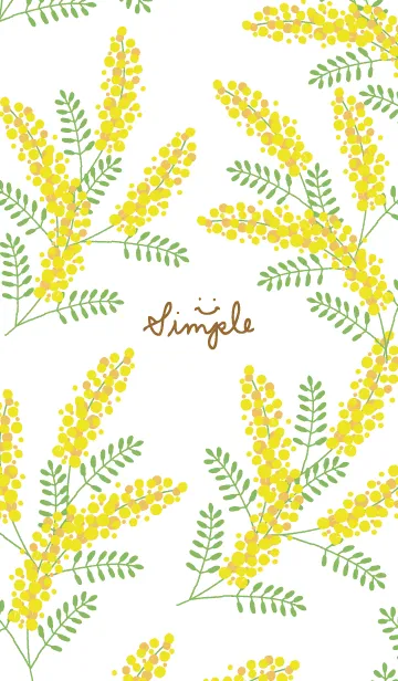 [LINE着せ替え] ミモザ 白 スマイル2の画像1