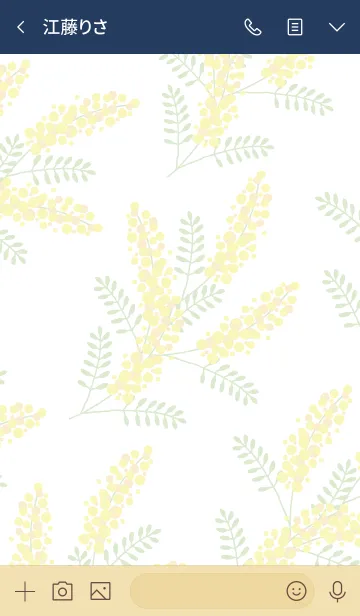 [LINE着せ替え] ミモザ 白 スマイル2の画像3