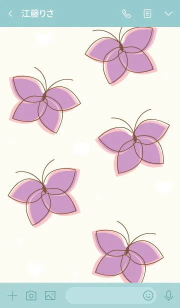 [LINE着せ替え] Cute butterflies 75 :)の画像3