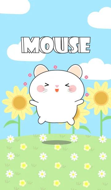 [LINE着せ替え] Happy Lovely White Mouse Theme (jp)の画像1