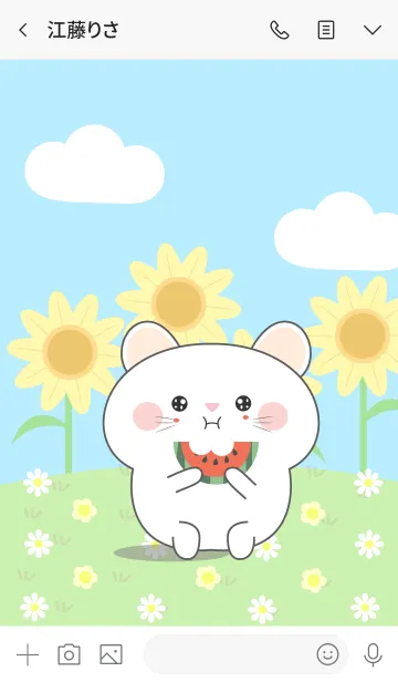 [LINE着せ替え] Happy Lovely White Mouse Theme (jp)の画像3