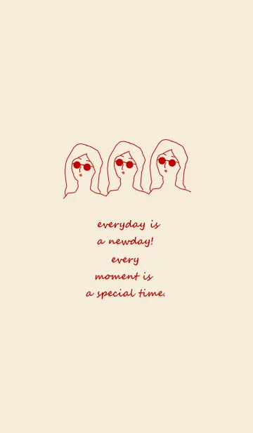 [LINE着せ替え] everyday is a newday (red beige)の画像1