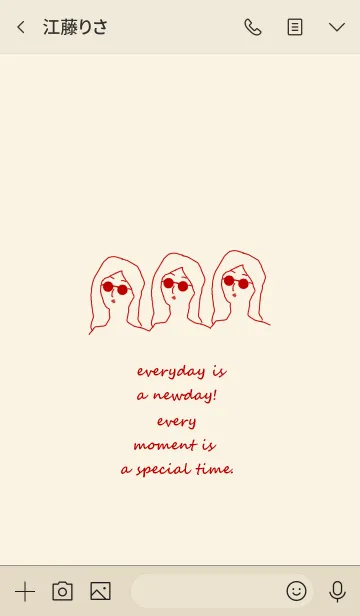 [LINE着せ替え] everyday is a newday (red beige)の画像3