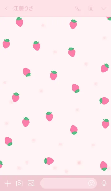 [LINE着せ替え] strawberry pattern/ dusty pinkの画像3