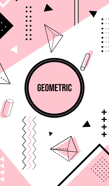 [LINE着せ替え] Geometric White Pinkの画像1