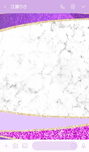 [LINE着せ替え] Marble&Lavender with ChampagneGoldの画像3