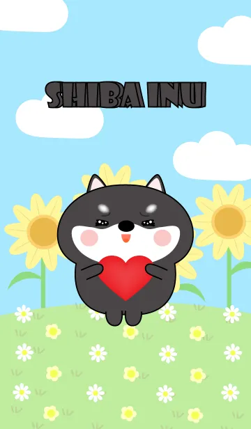 [LINE着せ替え] Happy Lovely Black Shiba Inu Theme (jp)の画像1