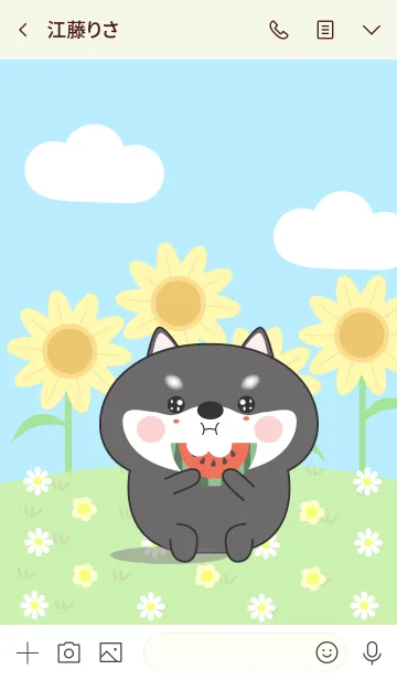 [LINE着せ替え] Happy Lovely Black Shiba Inu Theme (jp)の画像3