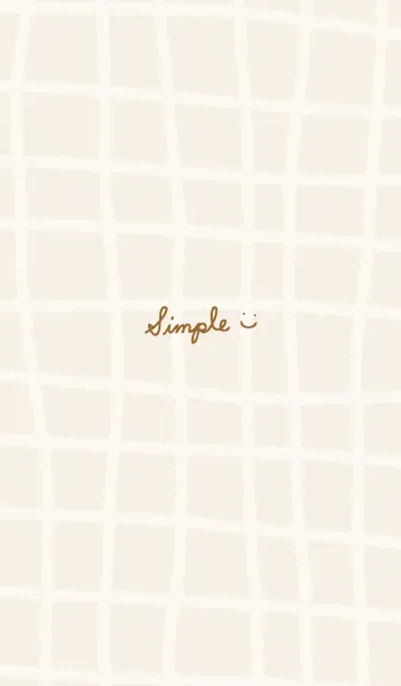 [LINE着せ替え] 手書きチェック スマイル ベージュの画像1