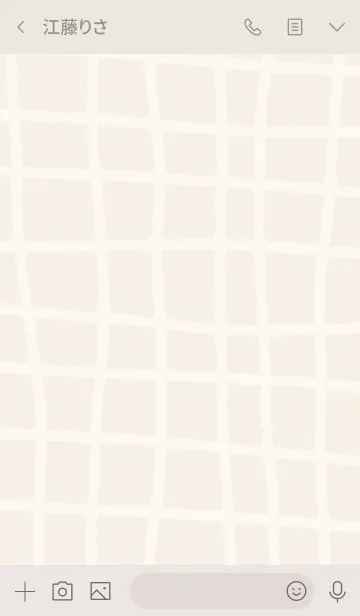 [LINE着せ替え] 手書きチェック スマイル ベージュの画像3