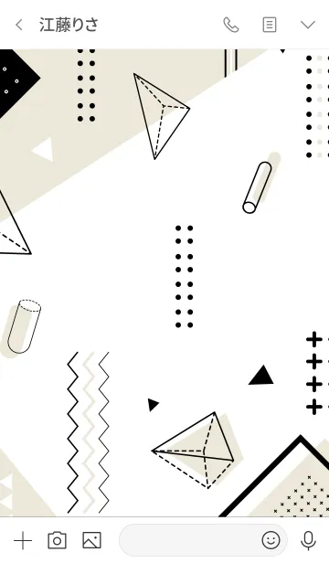 [LINE着せ替え] Geometric White Promenadeの画像3