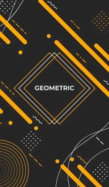 [LINE着せ替え] Geometric Diagonal Flat Black Yellowの画像1