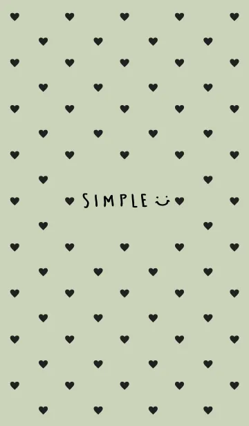 [LINE着せ替え] 黒ハートくすみグリーン2の画像1