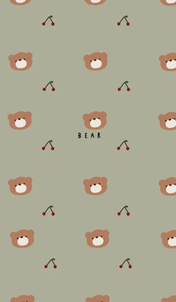 [LINE着せ替え] ベージュカーキとクマ。の画像1