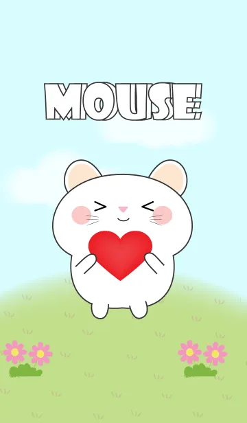 My Cute White Mouse Theme (jp)の着せ替えメイン画像
