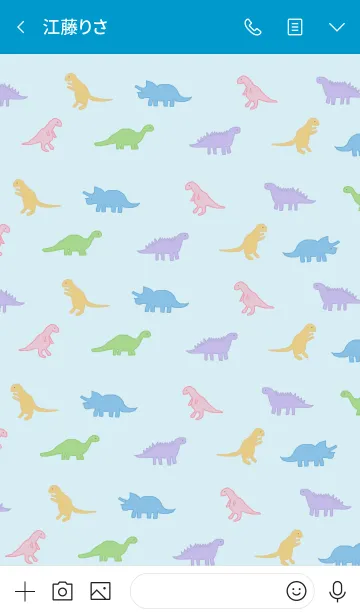 [LINE着せ替え] カラフル恐竜 / blue yellowの画像3