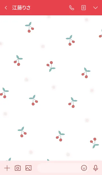 [LINE着せ替え] cherry pattern / red2の画像3