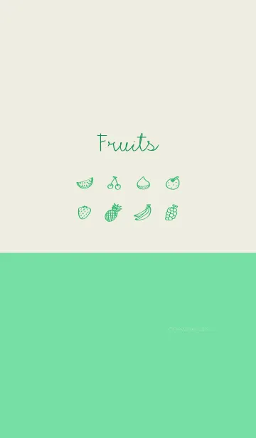 [LINE着せ替え] Fruits beige greenの画像1