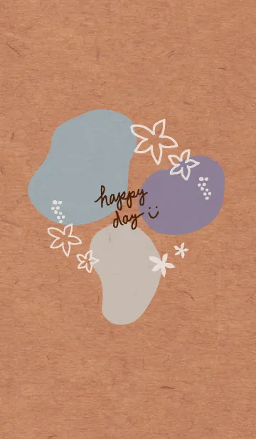 [LINE着せ替え] 有機的な丸と花ブルー5の画像1