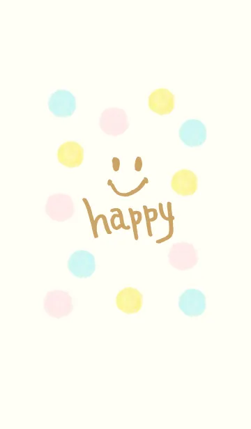 [LINE着せ替え] 大人水彩水玉5-スマイル17-の画像1