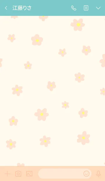 [LINE着せ替え] flower pattern / mintgreen pinkの画像3