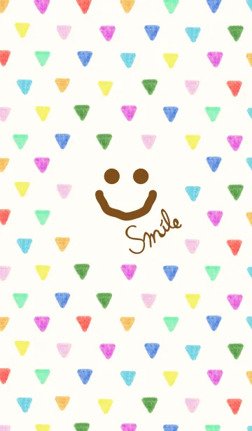 [LINE着せ替え] 水彩カラフル三角2 -スマイル-の画像1