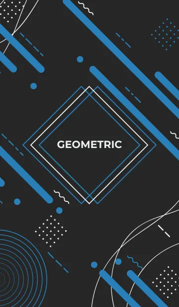 [LINE着せ替え] Geometric Diagonal Flat Black Sky Blueの画像1