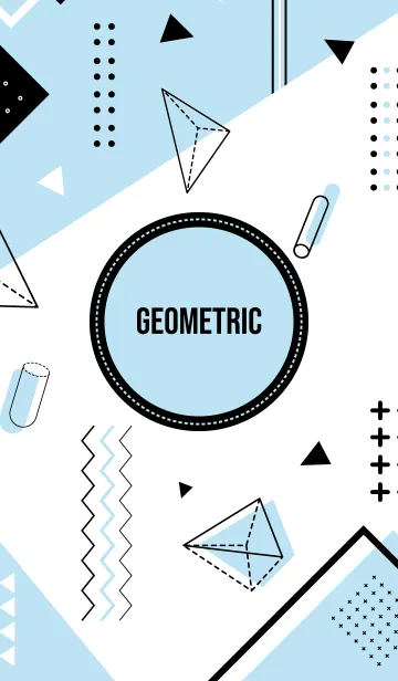 [LINE着せ替え] Geometric White Pale Turquoiseの画像1