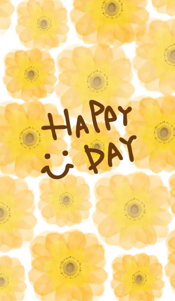 [LINE着せ替え] 水彩オレンジお花-スマイル5-の画像1