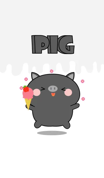 [LINE着せ替え] Simple Kawaii Black Pig Theme (jp)の画像1