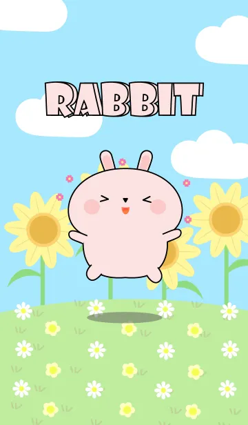 [LINE着せ替え] Happy Lovely Pink Rabbit Theme (jp)の画像1