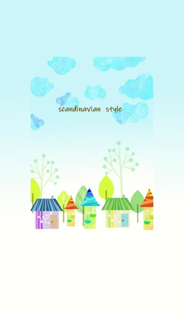 [LINE着せ替え] 青空の下の北欧の町並みの画像1