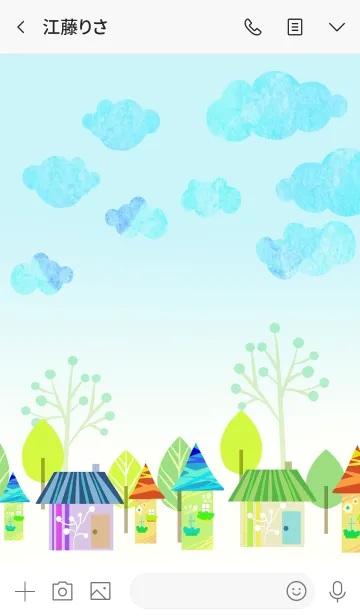 [LINE着せ替え] 青空の下の北欧の町並みの画像3