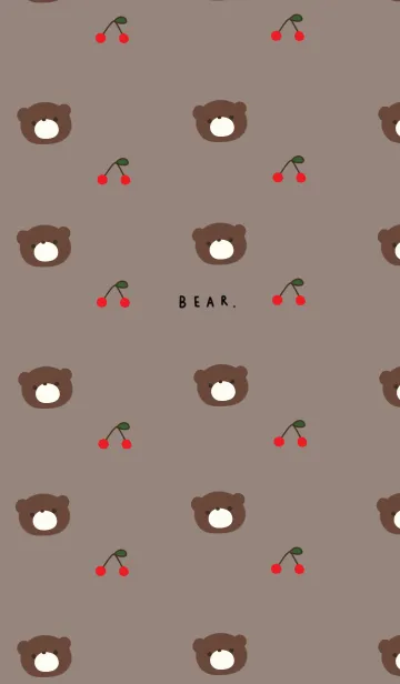 [LINE着せ替え] グレージュとクマ。さくらんぼ。の画像1