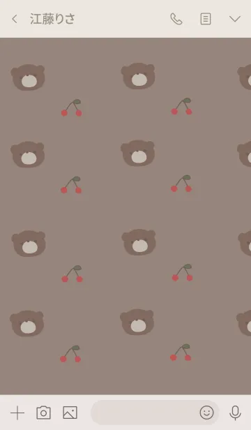 [LINE着せ替え] グレージュとクマ。さくらんぼ。の画像3