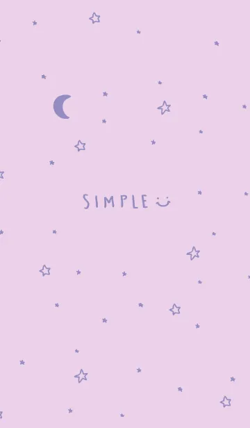 [LINE着せ替え] 夜星と月スマイル パープル2の画像1