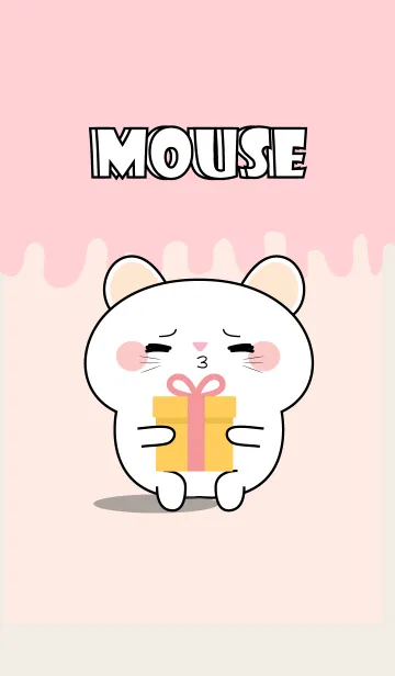 [LINE着せ替え] Simple Kawaii White mouse Theme (jp)の画像1