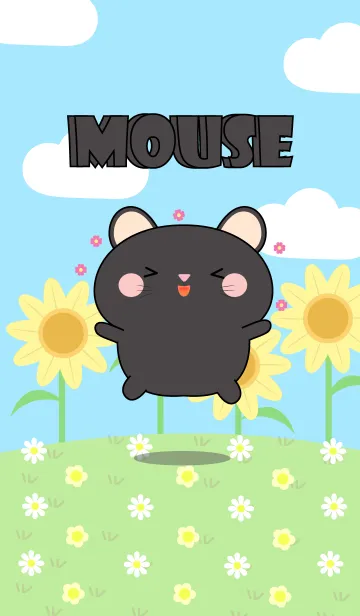 [LINE着せ替え] Happy Lovely Black Mouse Theme (jp)の画像1