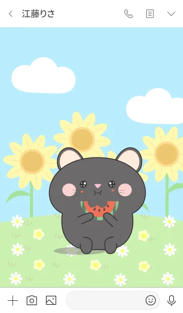 [LINE着せ替え] Happy Lovely Black Mouse Theme (jp)の画像3