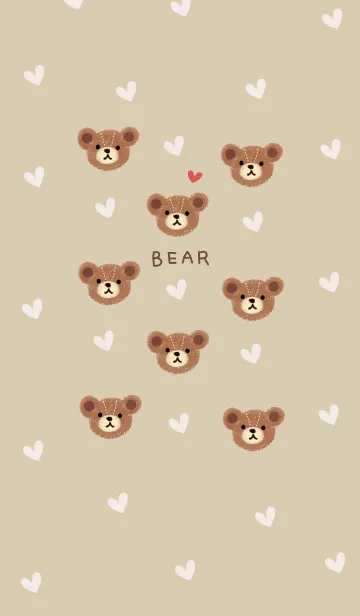 [LINE着せ替え] くまさんキュート・ベージュの画像1