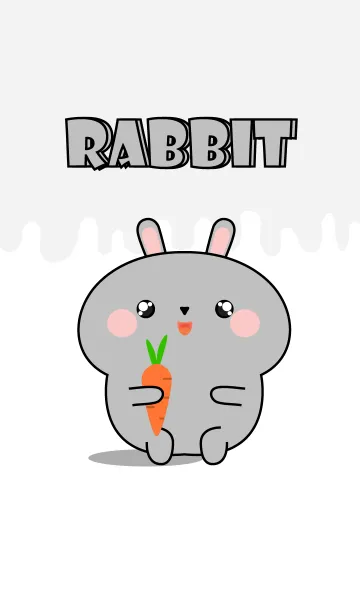 Simple Kawaii Grey Rabbit Theme (jp)の着せ替えメイン画像