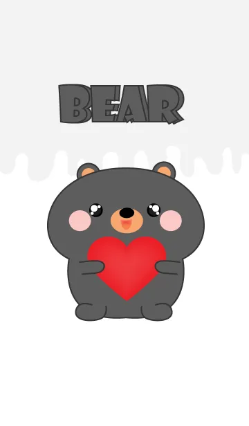 [LINE着せ替え] Simple Kawaii Black Bear Theme (jp)の画像1