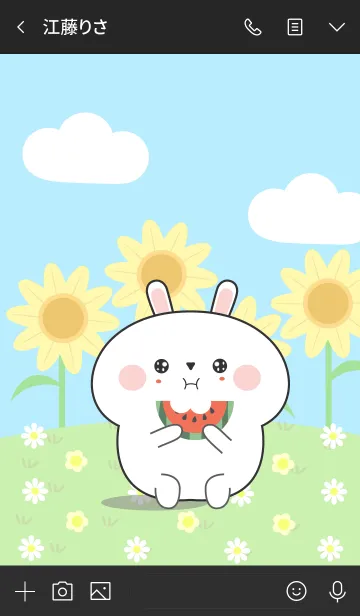 [LINE着せ替え] Happy Lovely White Rabbit Theme (jp)の画像3