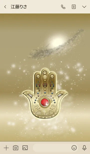 [LINE着せ替え] 幸せのお守り 黄金のハムサ 2の画像3