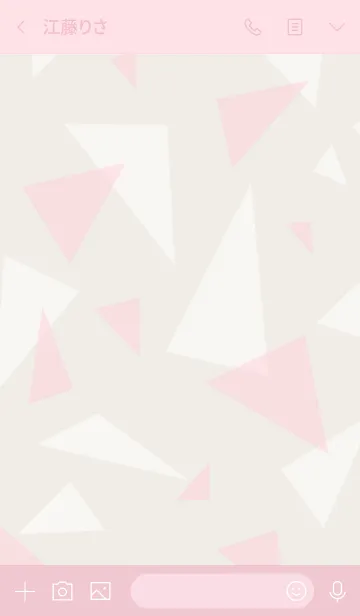 [LINE着せ替え] 三角2色 スマイル ピンク4の画像3