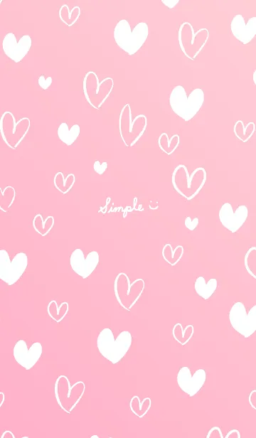 [LINE着せ替え] シンプルたくさんハートピンク29の画像1